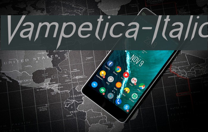 Vampetica-Italic फ़ॉन्ट examples