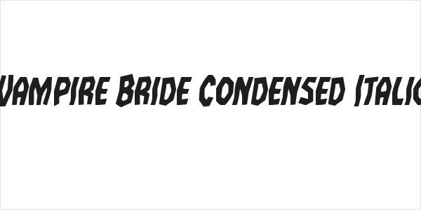 Vampire Bride Condensed Italic Logo