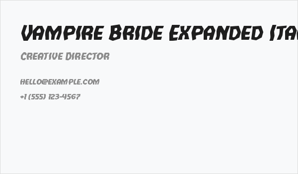 Vampire Bride Expanded Italic Business Card