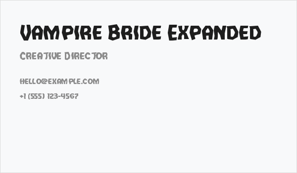 Vampire Bride Expanded Business Card