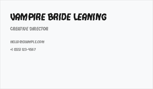 Vampire Bride Leaning Business Card