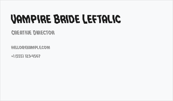 Vampire Bride Leftalic Business Card