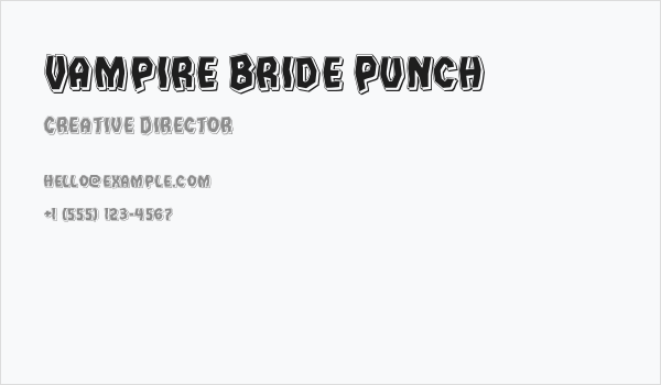 Vampire Bride Punch Business Card