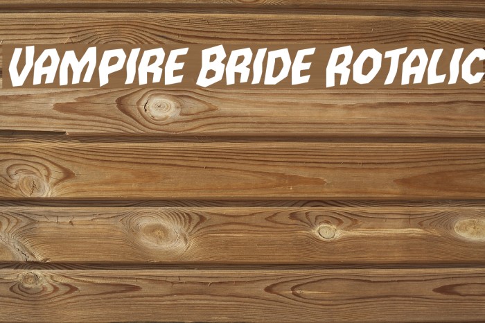 Vampire Bride Rotalic Font examples