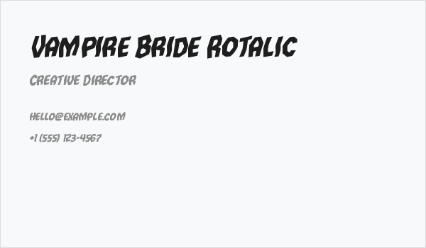 Vampire Bride Rotalic Business Card