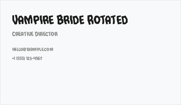 Vampire Bride Rotated Business Card
