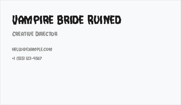 Vampire Bride Ruined Business Card