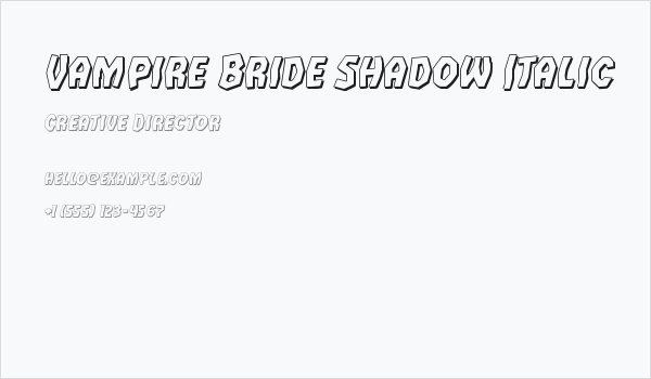 Vampire Bride Shadow Italic Business Card