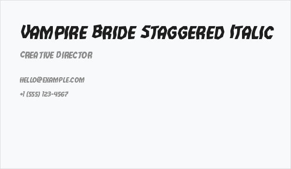 Vampire Bride Staggered Italic Business Card
