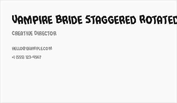 Vampire Bride Staggered Rotated Business Card