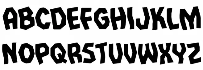 Vampire Bride Staggered Rotated Schriftart Kleinbuchstaben