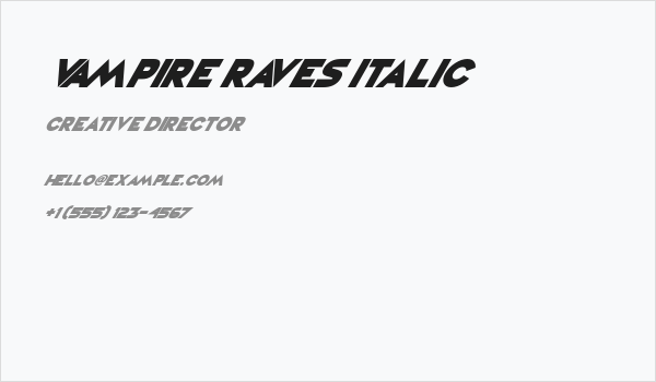 Vampire Raves Italic Business Card