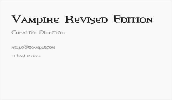 Vampire Revised Edition Business Card