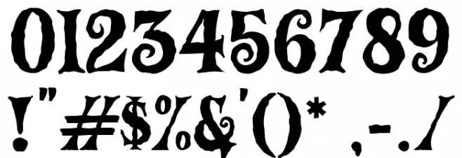 Vampire Zone Regular Font OTHER CHARS