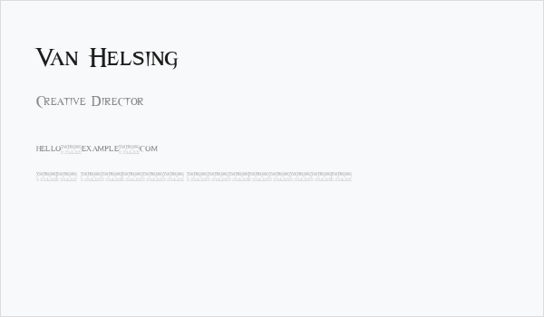 Van Helsing Business Card