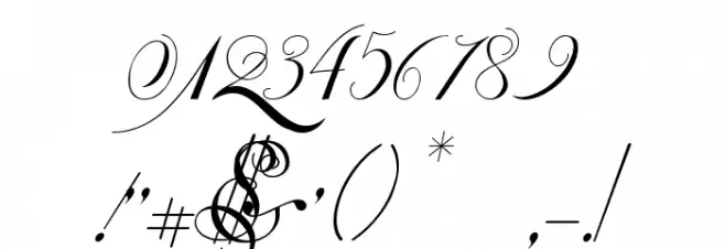 Van den Velde Script Font OTHER CHARS