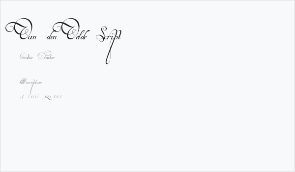 Van den Velde Script Business Card