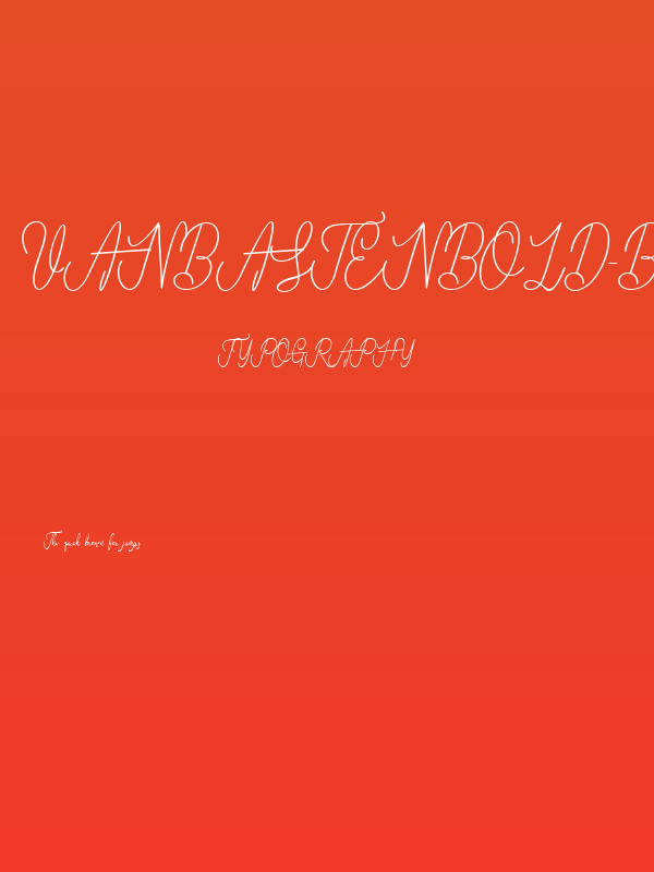 VanBastenBold-Bold Poster