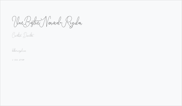 VanBastenNormal-Regular Business Card