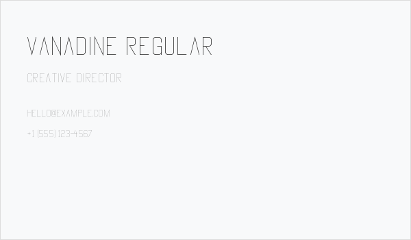 Vanadine Regular Business Card