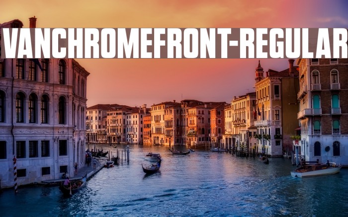 VanchromeFront-Regular Font examples