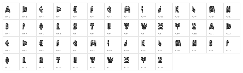 Vancouver Regular Character Map