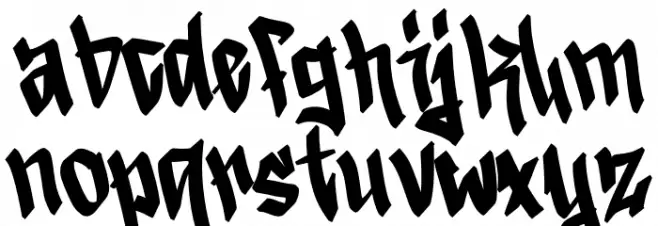 Vandal Rush Caratteri MINUSCOLO