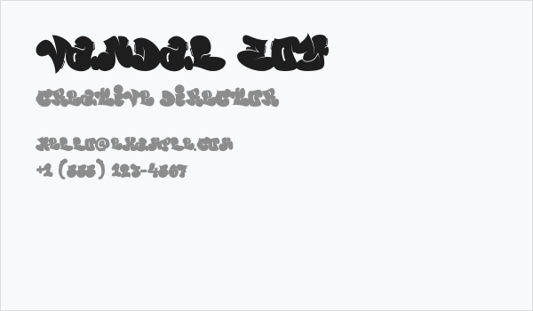 Vandal Zoy Business Card