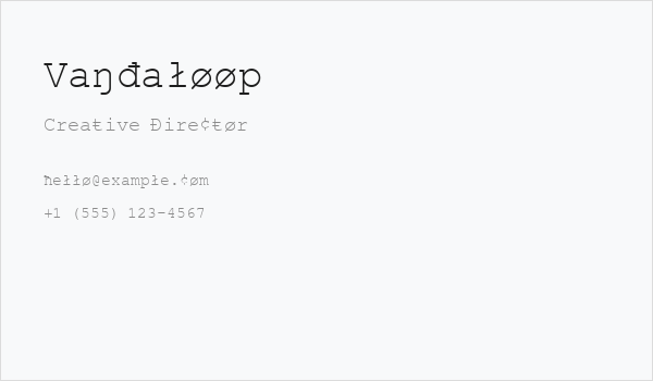 Vandaloop Business Card