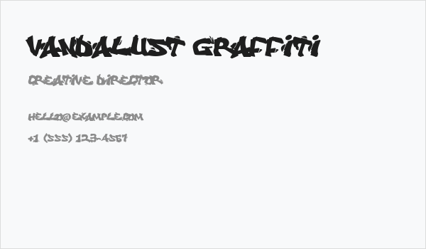 Vandalust Graffiti Business Card