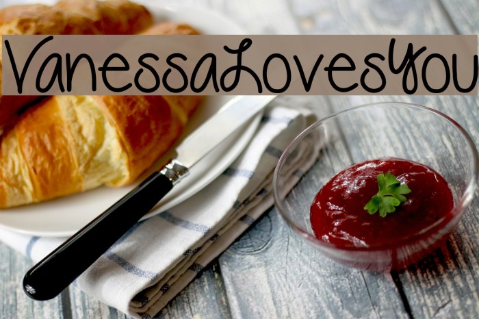 VanessaLovesYou Font examples