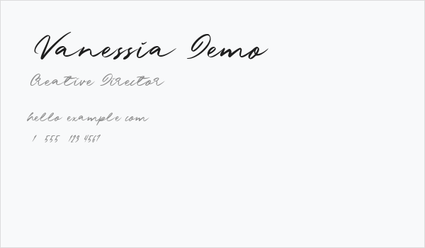 Vanessia Demo Business Card