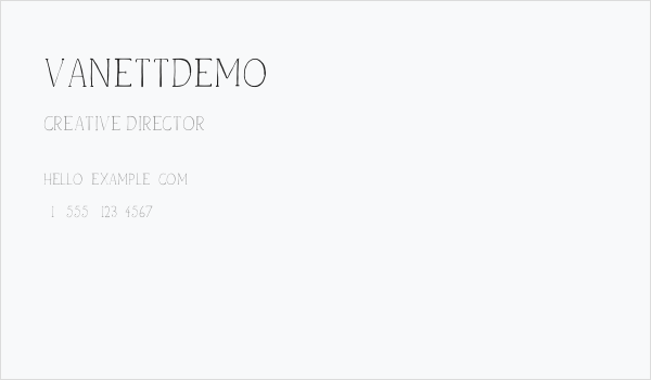 VanettDemo Business Card