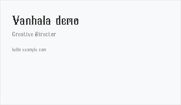 Vanhala-demo Business Card