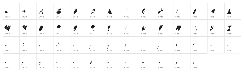 Vaniline Character Map