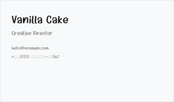 Vanilla Cake Business Card