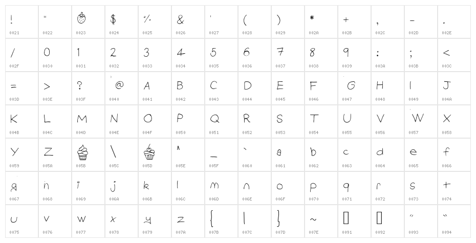 Vanilla Galaxies by Breely Extra-Light Character Map