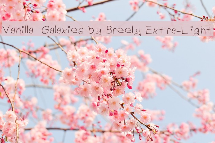 Vanilla Galaxies by Breely Extra-Light Font examples