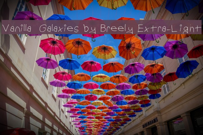 Vanilla Galaxies by Breely Extra-Light Font examples