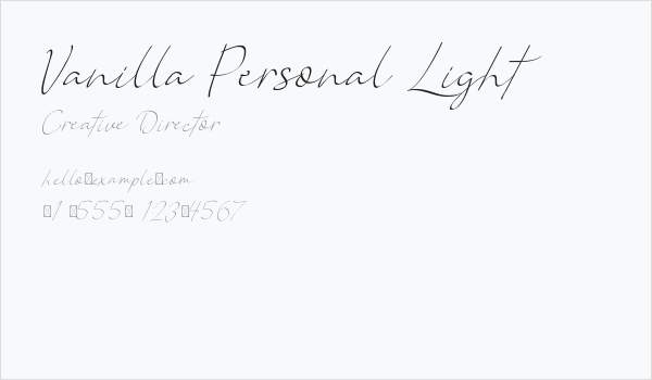 Vanilla Personal Light Business Card