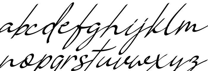 Vanilla Personal Slant Font LOWERCASE