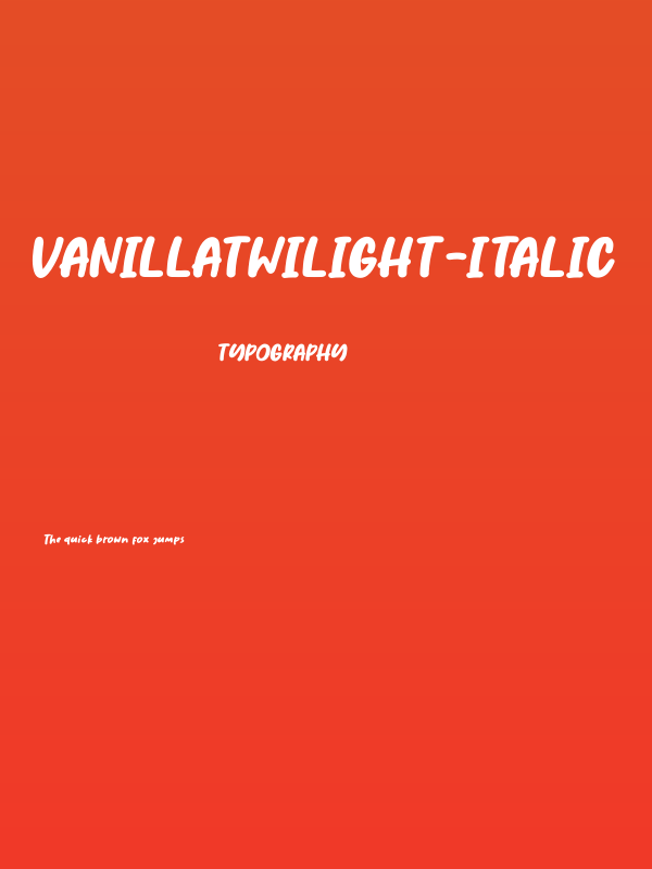 VanillaTwilight-Italic Poster