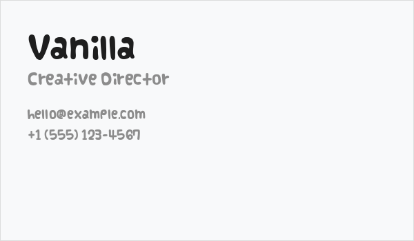 Vanilla Business Card