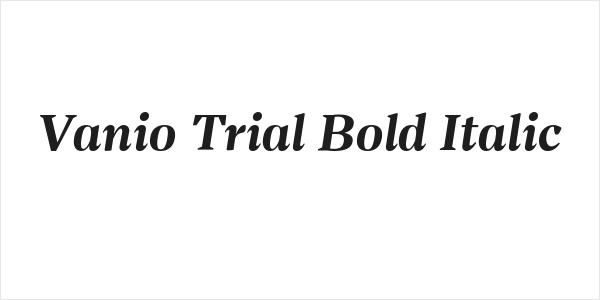 Vanio Trial Bold Italic Logo