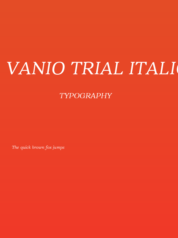 Vanio Trial Italic Poster
