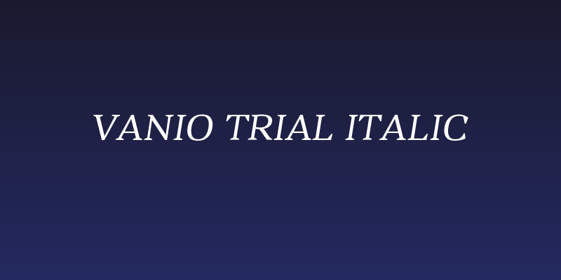 Vanio Trial Italic Social Header