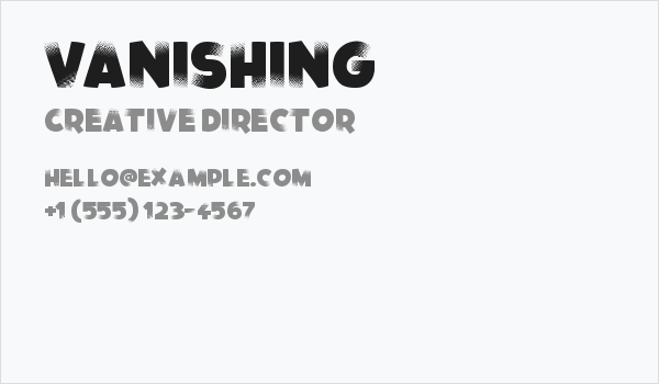 Vanishing Business Card