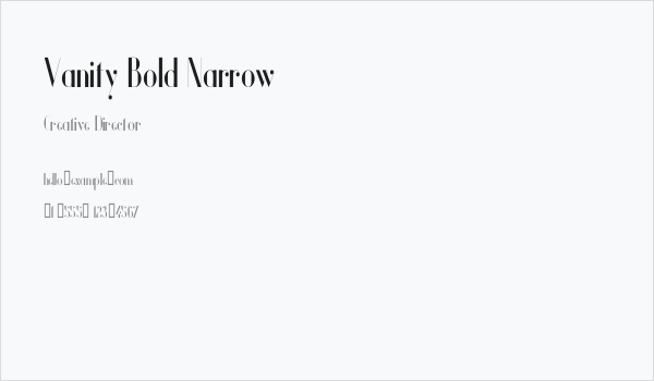 Vanity Bold Narrow Business Card