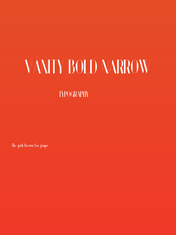 Vanity Bold Narrow Poster