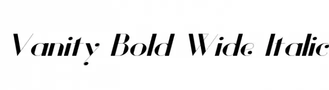 Vanity Bold Wide Italic  font caratteri gratis